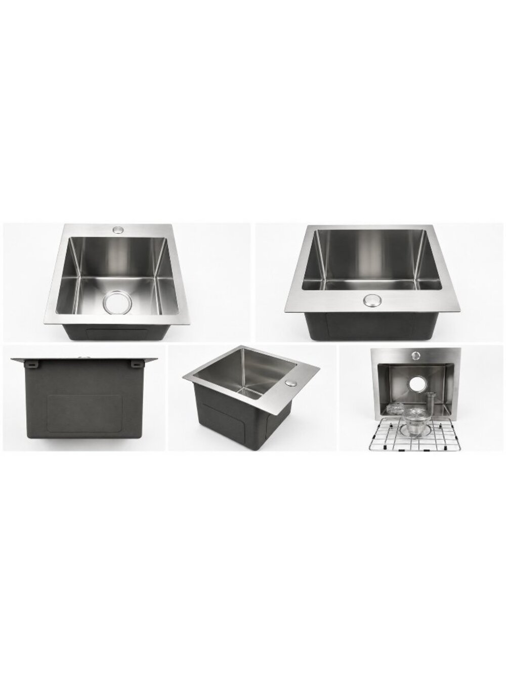 VCCUCINE JB030S 15x15 Drop-In Bar Sink Satin Stainless Steel Topmount RV Kitchen